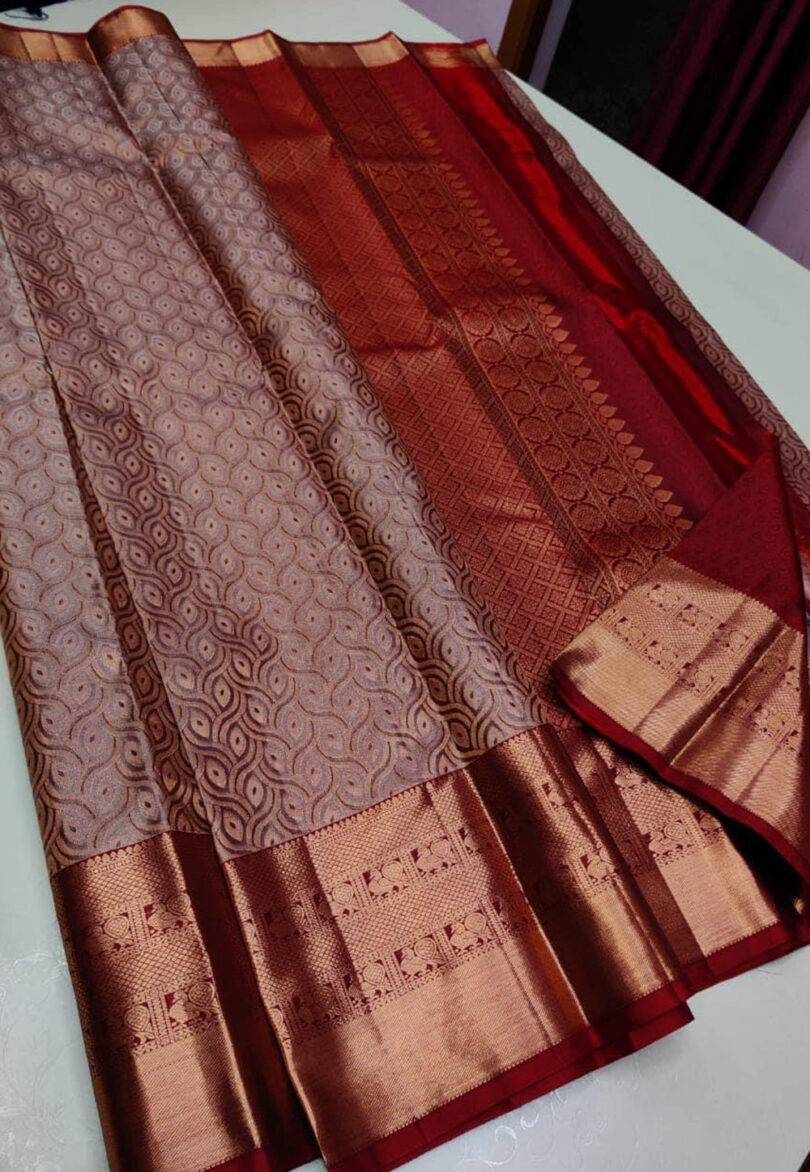 Brown Wedding Silk Saree