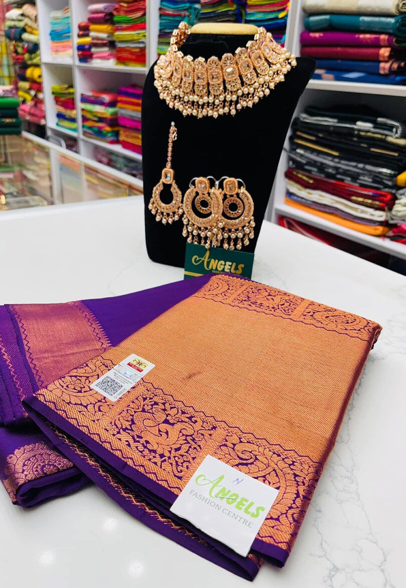 Angel's Purple Wedding Saree Combo