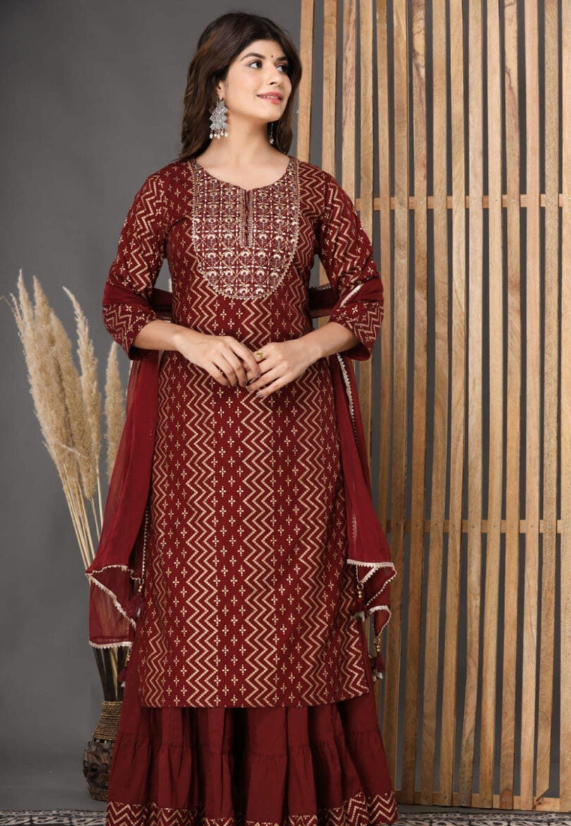 Maroon Salwar